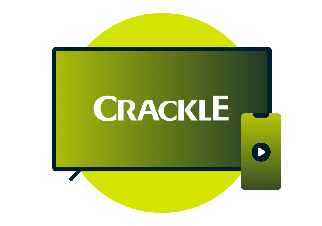 Logo Crackle sullo schermo della TV.