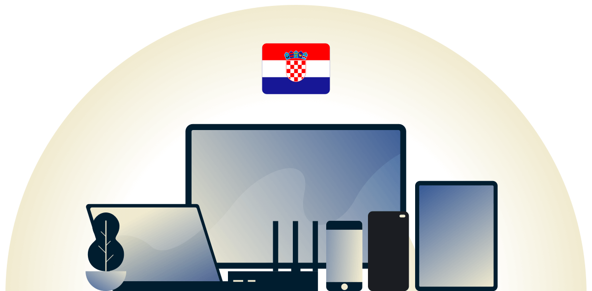 Çeşitli cihazları koruyan Hırvatistan VPN.